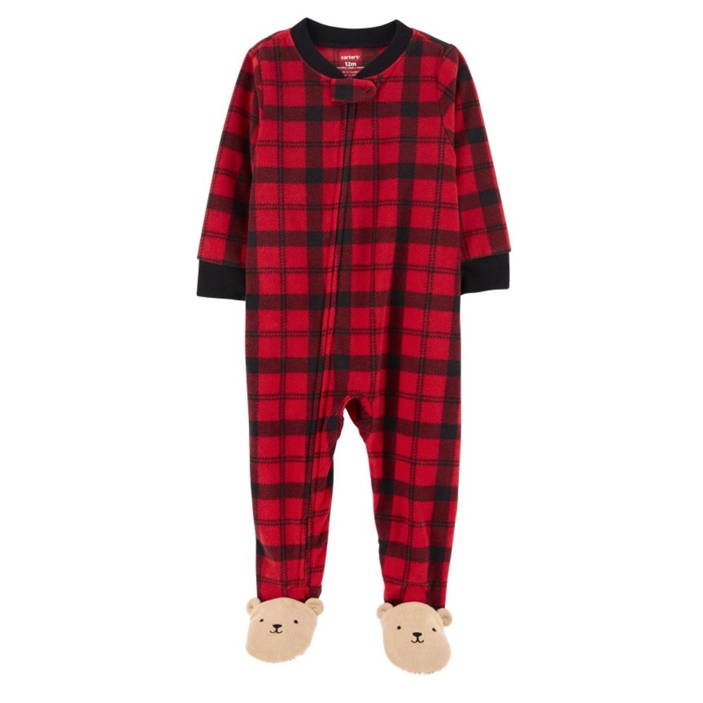 Carter’s Bear Plaid Fleece Footie